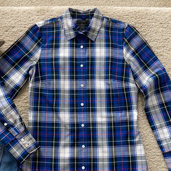 J. Crew Plaid Perfect Fit Shirt - Picture 2 of 7